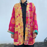 Abrigo Vintage “Kantha” con Bordados a Mano de la India (Algodón) Unisex