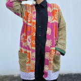 Abrigo Vintage “Kantha” con Bordados a Mano de la India (Algodón) Unisex