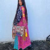 Kimono Phulkari Mágico Bordado Artesanalmente