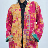 Abrigo Vintage “Kantha” con Bordados a Mano de la India (Algodón) Unisex