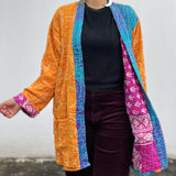 Abrigo Vintage “Kantha” con Bordados a Mano de la India (Algodón)