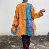 Abrigo Vintage “Kantha” con Bordados a Mano de la India (Algodón)