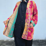 Abrigo Vintage “Kantha” con Bordados a Mano de la India (Algodón) Unisex