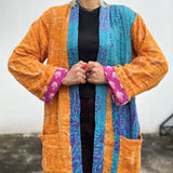 Abrigo Vintage “Kantha” con Bordados a Mano de la India (Algodón)
